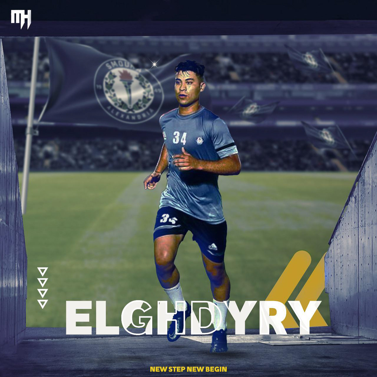 تصميم سوشيال ميديا للاعب الجزيرة الاماراتي المنتقل حديثا لنادي سموحة